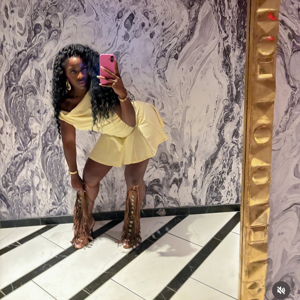 Zara Cream Ruched Mini Dress - Picture 5 of 5